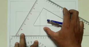 cara menggunakan penggaris segitiga
